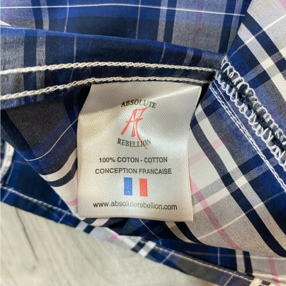 Absolute Rebellion French Style Bold Dress Down Slim Fit Shirt XXL - Picture 15 of 16